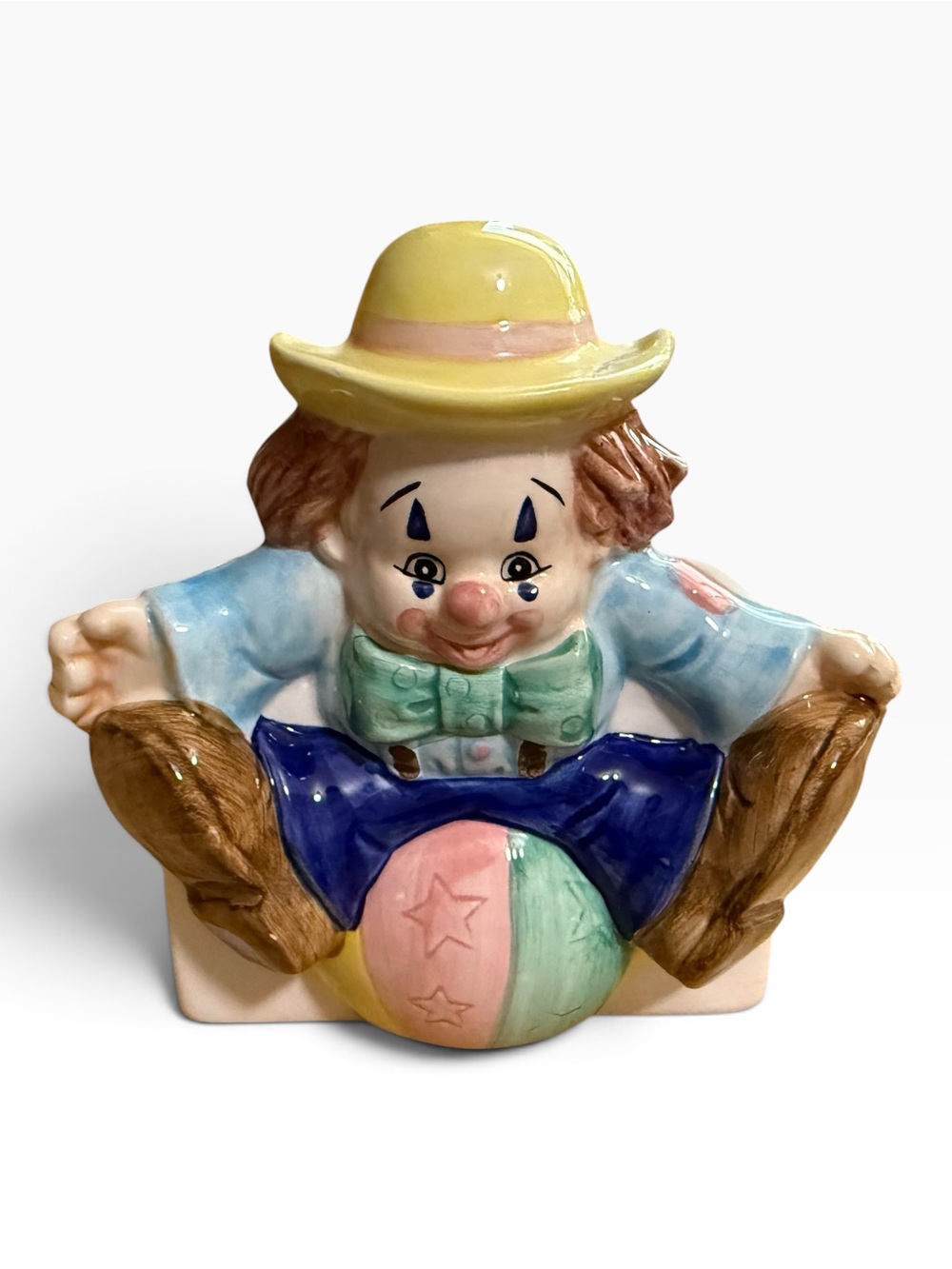 Vintage Napco Ceramic Circus Clown Planter